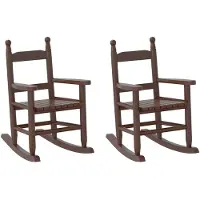 vidaXL Schommelstoelen 2 st voor kinderen massief populierenhout bruin