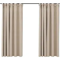vidaXL Gordijnen linnen-look verduisterend haken 2 st 140x175 cm beige