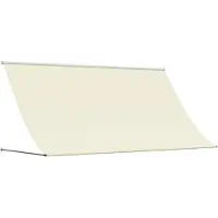 vidaXL Luifel uittrekbaar 300x150 cm stof en staal crèmekleurig