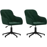 vidaXL Eetkamerstoelen draaibaar 2 st fluweel donkergroen