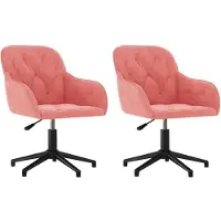 vidaXL Eetkamerstoelen draaibaar 2 st fluweel roze