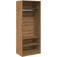 vidaXL Kledingkast 80x50x200 cm bewerkt hout artisanaal eikenkleur