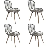 vidaXL Eetkamerstoelen 4 st natuurlijk rattan bruin