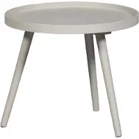 Woood Mesa Bijzettafel M - Hout - Zand - 45 cm x Ø45