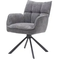 Håum Giga Living - Eetkamerstoel Antraciet Stof - Draaibaar - 65x59x86cm - Select Marilla