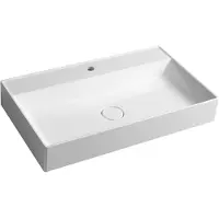Sapho Opbouw Wastafel Twig Met Wastekapje 80x47 cm Cast Marble Wit