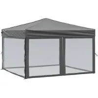 vidaXL Partytent inklapbaar met zijwanden 3x3 m antracietkleurig