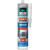 Bison Siliconenkit Super Silicone Sanitair Grijs Transparant 300ml