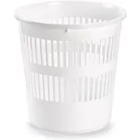 PlasticForte Afvalbak/vuilnisbak/kantoorprullenbak plastic wit 28 cm - Prullenmanden