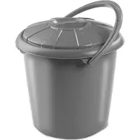 Hega hogar 2x Grijze Vuilnisbakken/prullenbakken Emmers Met Deksel 14 Liter 34 X
