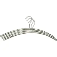 Hi Kledinghangers - 9x stuks - zilver - roestvrij staal - 45 x 17,5 x 1,3 cm