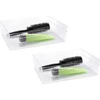 PlasticForte Organizer bakje - 8x - transparant - kunststof - 30x22x5 cm - lade verdeelbakje