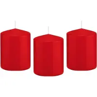 Trend Candles Cilinderkaars/stompkaars - 12x - rood - 6 x 8 cm - 29 branduren - met brandvertragende folie