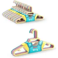 PlasticForte - 16x - Kinder kledinghangers - pastel - 27 cm - kunststof