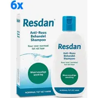 Resdan Anti-Roos Shampoo Normaal tot Vet Haar 125 ml (6x125 ml)