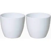 Floran Bloempot/plantenpot Boule - 4x - wit glas - keramiek - H15 x D17.5 cm