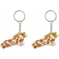 Nature Planet sleutelhanger Giraffe - 6x - 6 cm - pluche - knuffel sleutelhangers