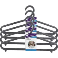 Did Kledinghangers - 16x - kunststof - zwart - 37 x 18 cm - kledingkast organiseren - kleding opruimen