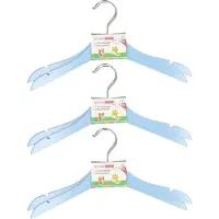 Storage solutions Stevige kledinghangers voor kinderen 8x stuks hout - Klerenhangers lichtblauw