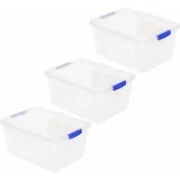 PlasticForte Opbergbox met deksel - 3x - 4 liter - transparant - kunststof - opbergkist