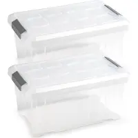 PlasticForte Opbergbak met deksel - 5x - 5 liter - transparant - 29 x 19 x 14 cm - opslagbak