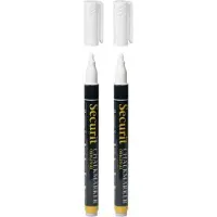 Securit 3x stuks krijtbord stift - wit - ronde punt 1-2 mm - voor borden glas en keramiek