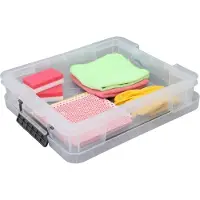 Whitefurze Opbergbox - 3x stuks - 9 liter - Transparant - 43 x 36 x 8 cm - kunststof - opslag oplossingen - kist - met deksel