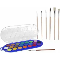 Gerimport Hobby waterverf/aquarelverf 22 kleuren - Met extra setje verfpenselen