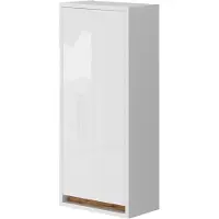 Vicco Detmold Badkamerkast – 81.6 x 35 cm met deur Wit hoogglans/goud power eiken