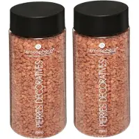 Atmosphera decoratie/hobby steentjes - 2x - koraal rood - 750 gram - Aquarium en vazen vulling - steen korrels