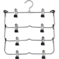 Zeller Kledinghanger - 2x - zilver - meervoudig - broekhanger - 36 cm