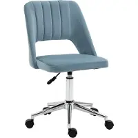 Vinsetto Kantoorstoel draaistoel schelpvorm verstelbaar fluweelzacht polyester blauw