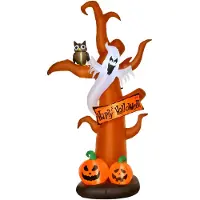 HOMCOM Opblaasbare Halloween boomspook met LED modules voor in de tuin polyester bruin 844-396V90