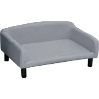 PawHut huisdiersofa met zachte vulling, geschikt voor honden, katten en andere huisdieren. Hondenbed, kattensofa met houten poten. Model: D04-149
