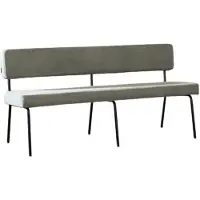Livin24 Scandinavische eetkamerbank Espen groen gerecyclede stof 160 cm