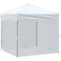 vidaXL Partytent, inklapbaar met zijwanden, wit, 2x2 meter