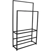 Loft42 Moca Handdoekenrek - Dressboy - Kledingrek – 2 roedes - Zwart - Metaal