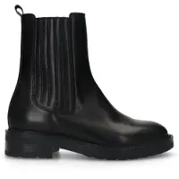 Manfield Zwarte leren chelsea boots | Maat 36