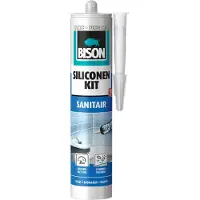 Bison Siliconenkit camee koker 300 ml - waterbestendige kit, sanitaire afdichting, ongevoelig voor schimmel, kleurvast, blijvend elastisch, makkelijk verwerkbaar