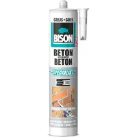 Bison Beton Kit grijs koker 310 ml, reparatiekit, voor brede scheuren en voegen, cementvoegen, muren, beton, overschilderbaar, schuurbaar, permanent bestand tegen alle weeromstandigheden