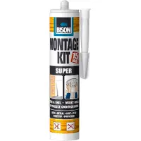 Bison Montagekit super koker 440 g, extra sterk, montagelijm, bevestigen, hoge eindsterkte, binnen en buiten, blijvend elastisch, extra sterk, vullend eenvoudig in gebruik