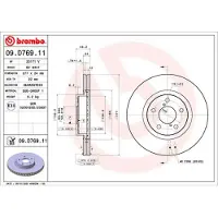 Brembo Remschijf 09D76911 voorkant, geventileerd, 1 stuk