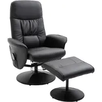 HOMCOM HOMdotCOM Massagestoel met voetenbank tv-stoel relaxstoel 145° hellingshoek zwart