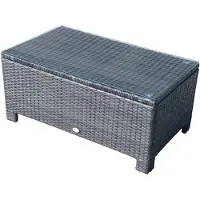 Outsunny Bijzettafel voor in de tuin, salontafel tuintafel balkontafel ESG PE-rotan bruin 01-0721