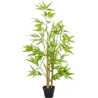 Outsunny Sunny Kunstmatige bamboe kunstplanten decoratie kunstboom boomdecoratie 120 cm