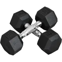 HOMCOM HOMdotCOM Zeskantige dumbbells set van 2 x 5kg