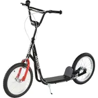 HOMCOM HOMdotCOM Step scooter stadsscooter kinderen luchtbanden verstelbare step aluminium wit