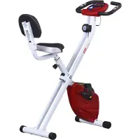 HOMCOM HOMdotCOM Hometrainer fietstrainer met 8 weerstandniveaus rood+wit 43 x 97 x 109 cm