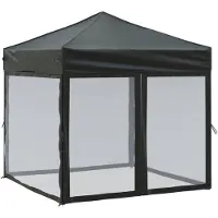 vidaXL Partytent, inklapbaar met zijwanden, zwart, 2x2 meter