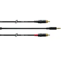 Cordial Y-Adaptor Cable [Mini Jack(m)/2x RCA(m)] 900mm (Black) - Insert kabel
